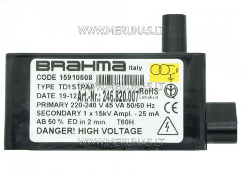 Ignition transformer Brahma TD1STPAF, 15910508